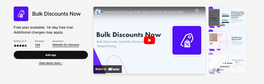 Best Discount Apps for Shopify
Bulk Discounts Now