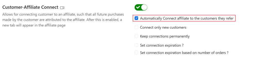 Enable Lifetime/Recurring Commissions